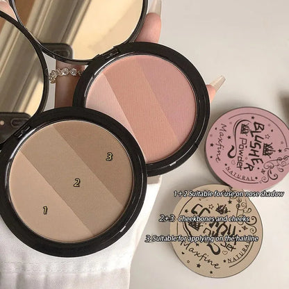 Three Color Contouring Tray Delicate Waterproof Long Lasting Not Easy To Fade Eyeshadow Blush Integrated Tray Leedoar