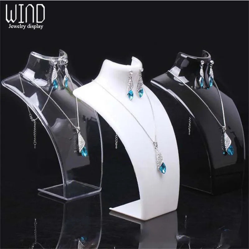 Three Colors 20*13.5*7.5CM Mannequin Necklace Jewelry Pendant Display Stand Holder Show Decorate Jewelry Display Shelf Leedoar