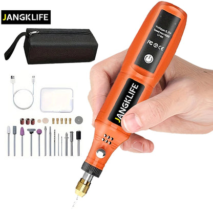 Three Speeds USB Cordless Rotary Tool Kit Woodworking Engraving Pen DIY For Jewelry Metal Glass Mini Wireless Drill Leedoar