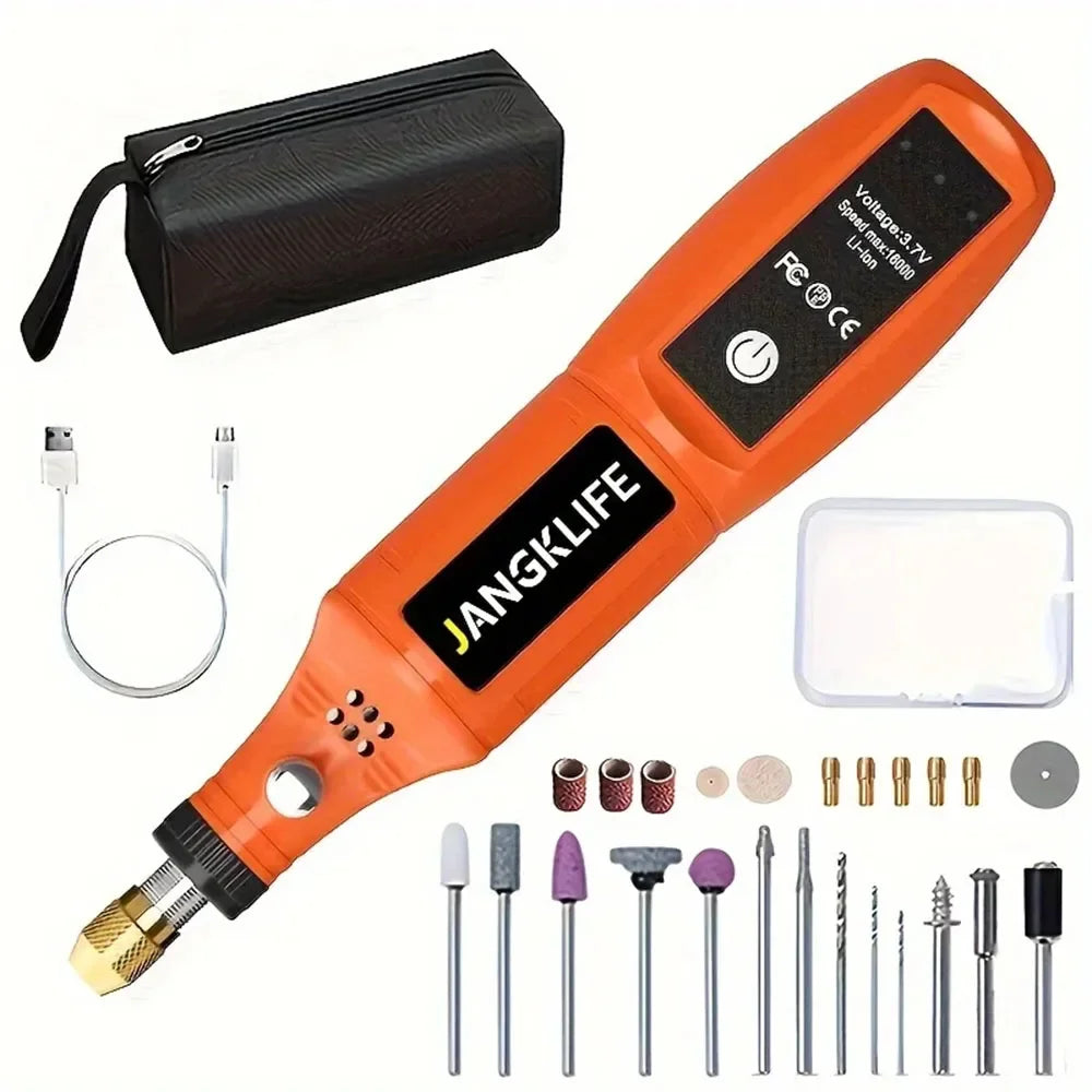 Three Speeds USB Cordless Rotary Tool Kit Woodworking Engraving Pen DIY For Jewelry Metal Glass Mini Wireless Drill Leedoar