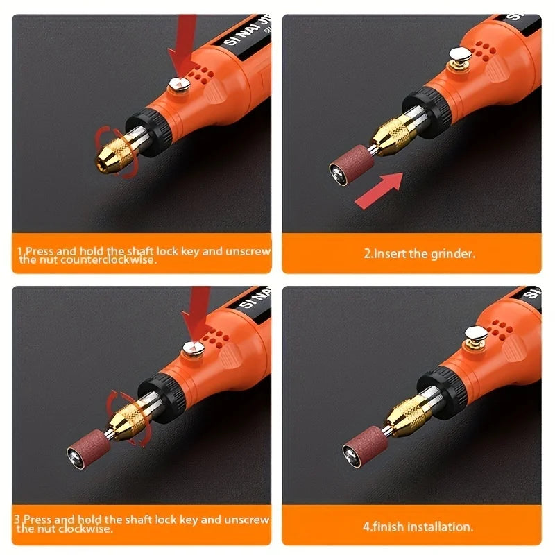 Three Speeds USB Cordless Rotary Tool Kit Woodworking Engraving Pen DIY For Jewelry Metal Glass Mini Wireless Drill Leedoar