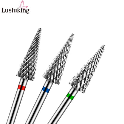 Tip Tungsten Carbid Nail Drill Bits Electric Manicure Drill Accessory Milling Cutters for Nail Gel Polish Remover Nail Tools Leedoar