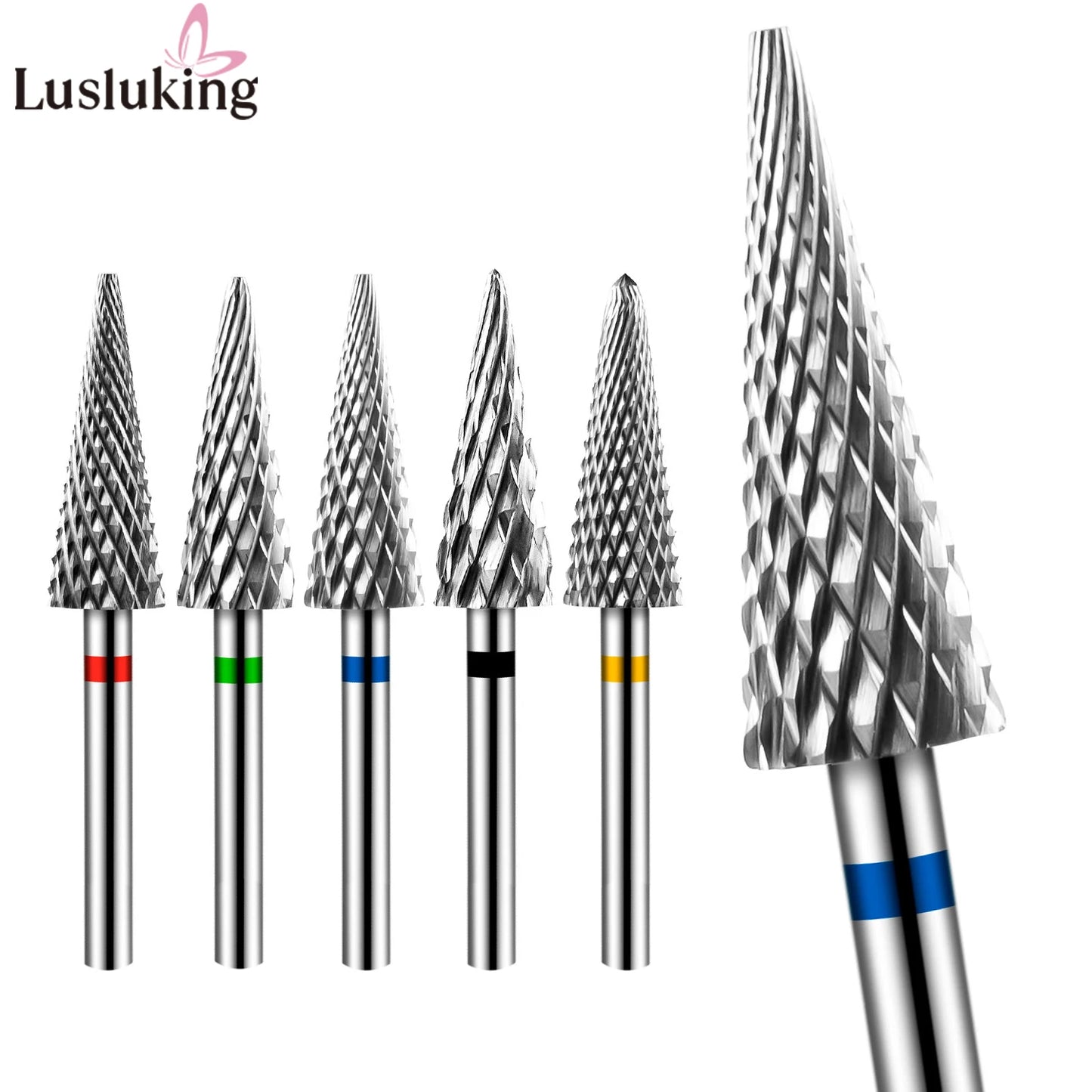 Tip Tungsten Carbid Nail Drill Bits Electric Manicure Drill Accessory Milling Cutters for Nail Gel Polish Remover Nail Tools Leedoar