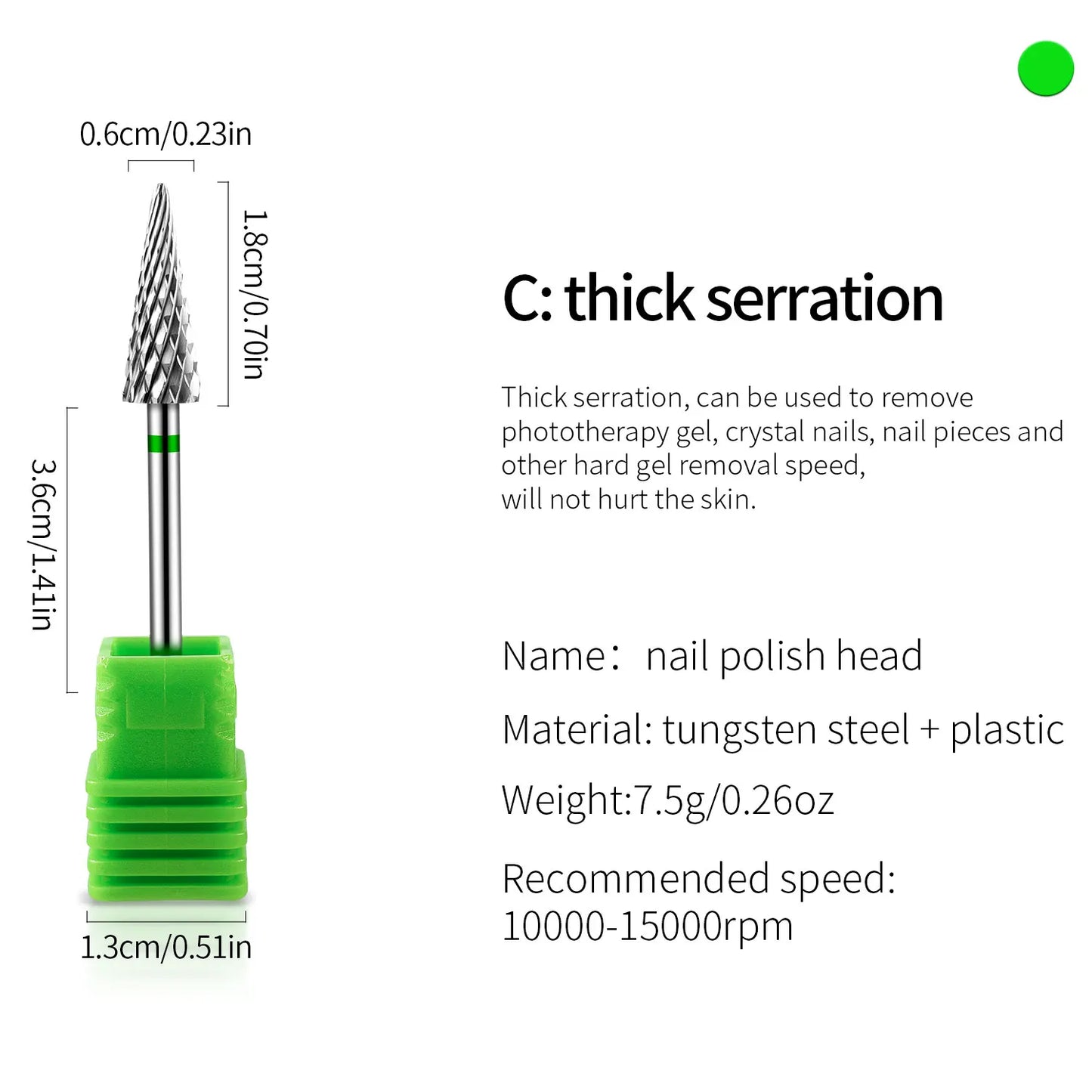 Tip Tungsten Carbid Nail Drill Bits Electric Manicure Drill Accessory Milling Cutters for Nail Gel Polish Remover Nail Tools Leedoar