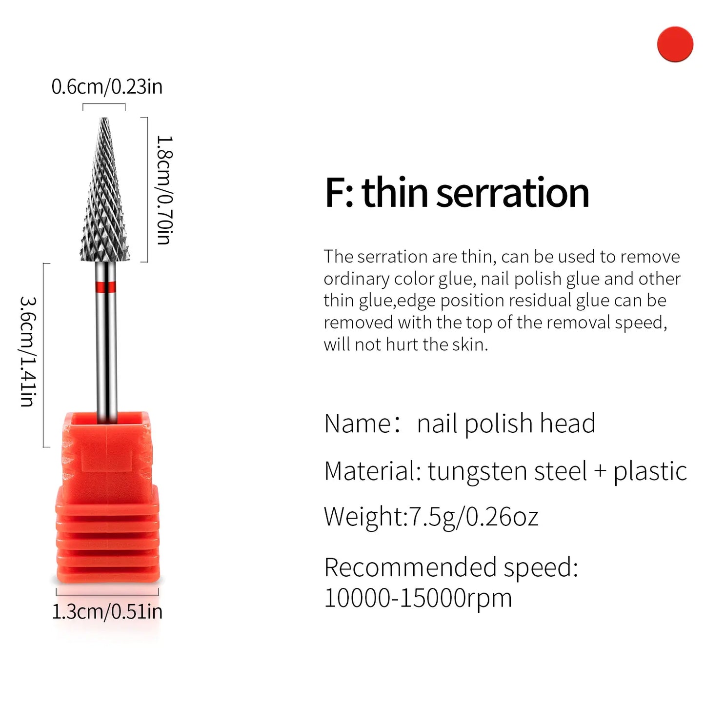 Tip Tungsten Carbid Nail Drill Bits Electric Manicure Drill Accessory Milling Cutters for Nail Gel Polish Remover Nail Tools Leedoar