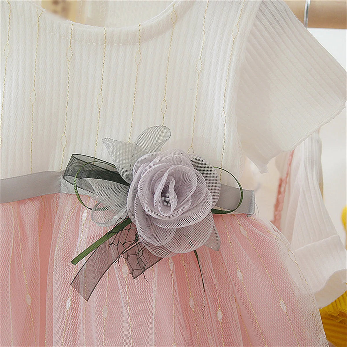 Toddler Girl Tutu Dress Summer Fashion Short Sleeve Princess Dress Cute Flower Girl Wedding Dress Leedoar