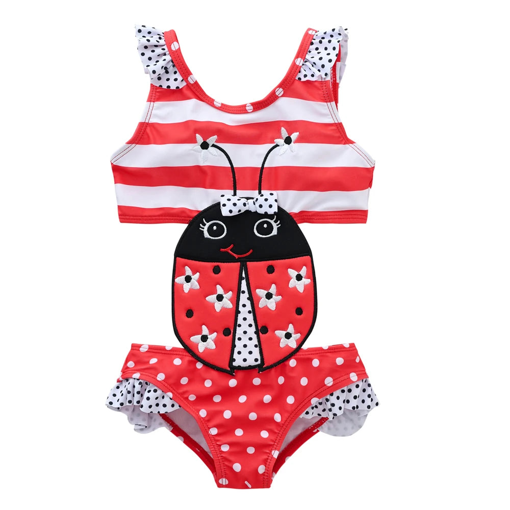 Toddler Infant Baby Girls Swimwear Watermelon Swimsuit Swimming Beach Bathing Bikini Cute Summer One-Piece Swimming Baby Overall Leedoar