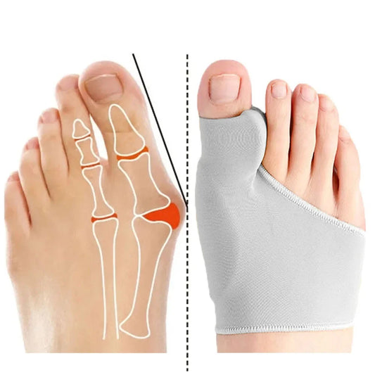 Separador de dedos Hallux Valgus Corrector de juanete Ortesis Hueso del pie Ajustador de pulgar Corrección Pedicura Alisador de calcetines 