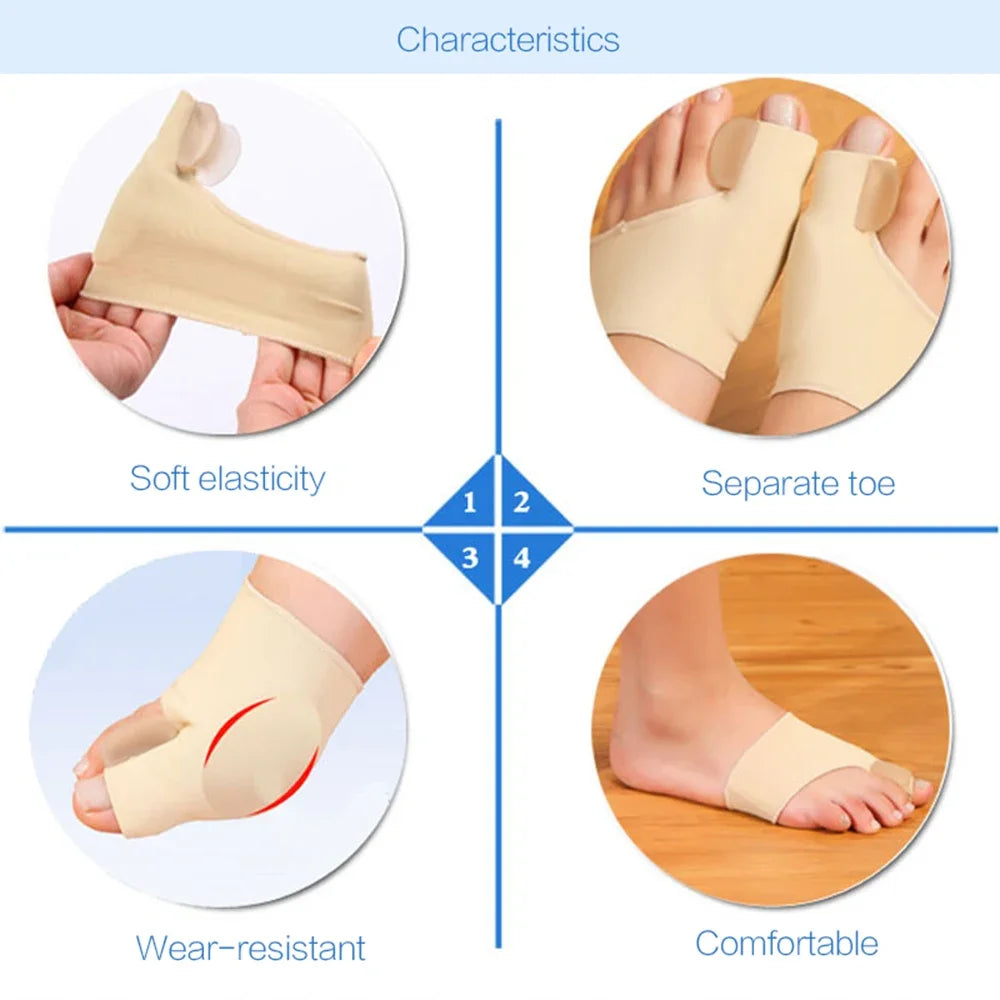 Toe Separator Hallux Valgus Bunion Corrector Orthotics Feet Bone Thumb Adjuster Correction Pedicure Sock Straightener Leedoar