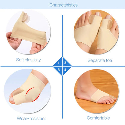 Toe Separator Hallux Valgus Bunion Corrector Orthotics Feet Bone Thumb Adjuster Correction Pedicure Sock Straightener Leedoar