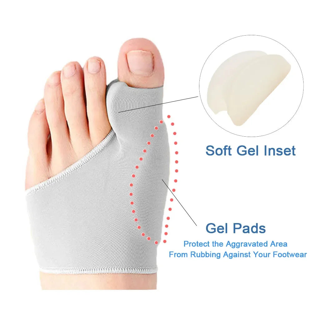 Toe Separator Hallux Valgus Bunion Corrector Orthotics Feet Bone Thumb Adjuster Correction Pedicure Sock Straightener Leedoar