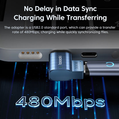 Toocki USB3.0 USB C to Type C Magnetic OTG Adapter PD 100W Fast Charging 5Gbps Data OTG Converter for Macbook iPhone 15 Leedoar