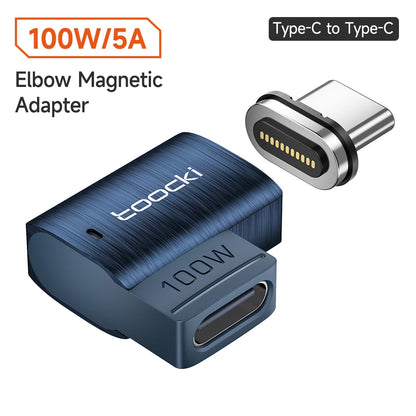 Toocki USB3.0 USB C to Type C Magnetic OTG Adapter PD 100W Fast Charging 5Gbps Data OTG Converter for Macbook iPhone 15 Leedoar