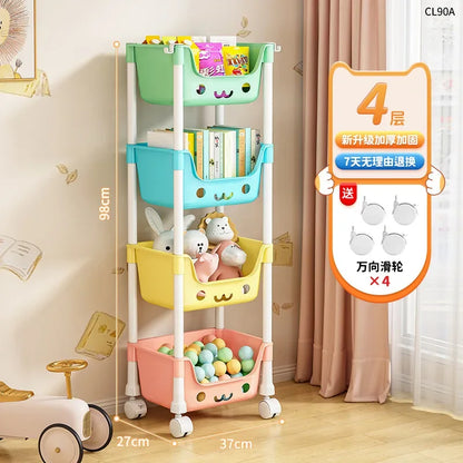 Toy Storage Trolley Bookshelf Snack Rack For Children Storage Organizer Bathroom Accessories Closet Organizer Kitchen Storage Leedoar