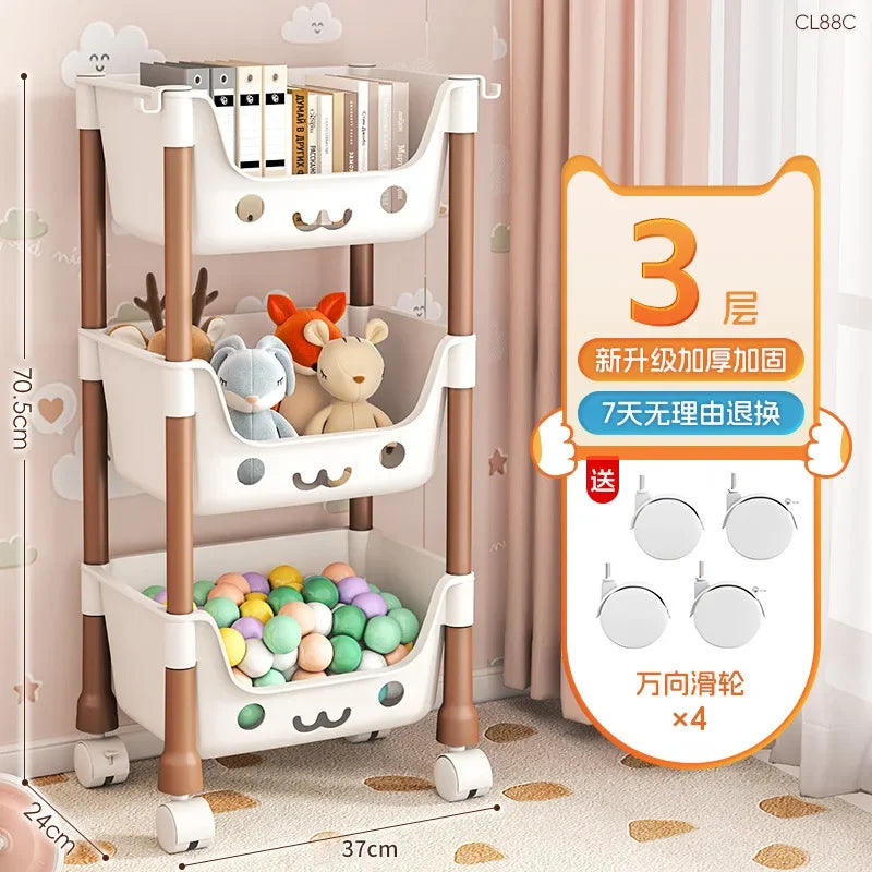 Toy Storage Trolley Bookshelf Snack Rack For Children Storage Organizer Bathroom Accessories Closet Organizer Kitchen Storage Leedoar