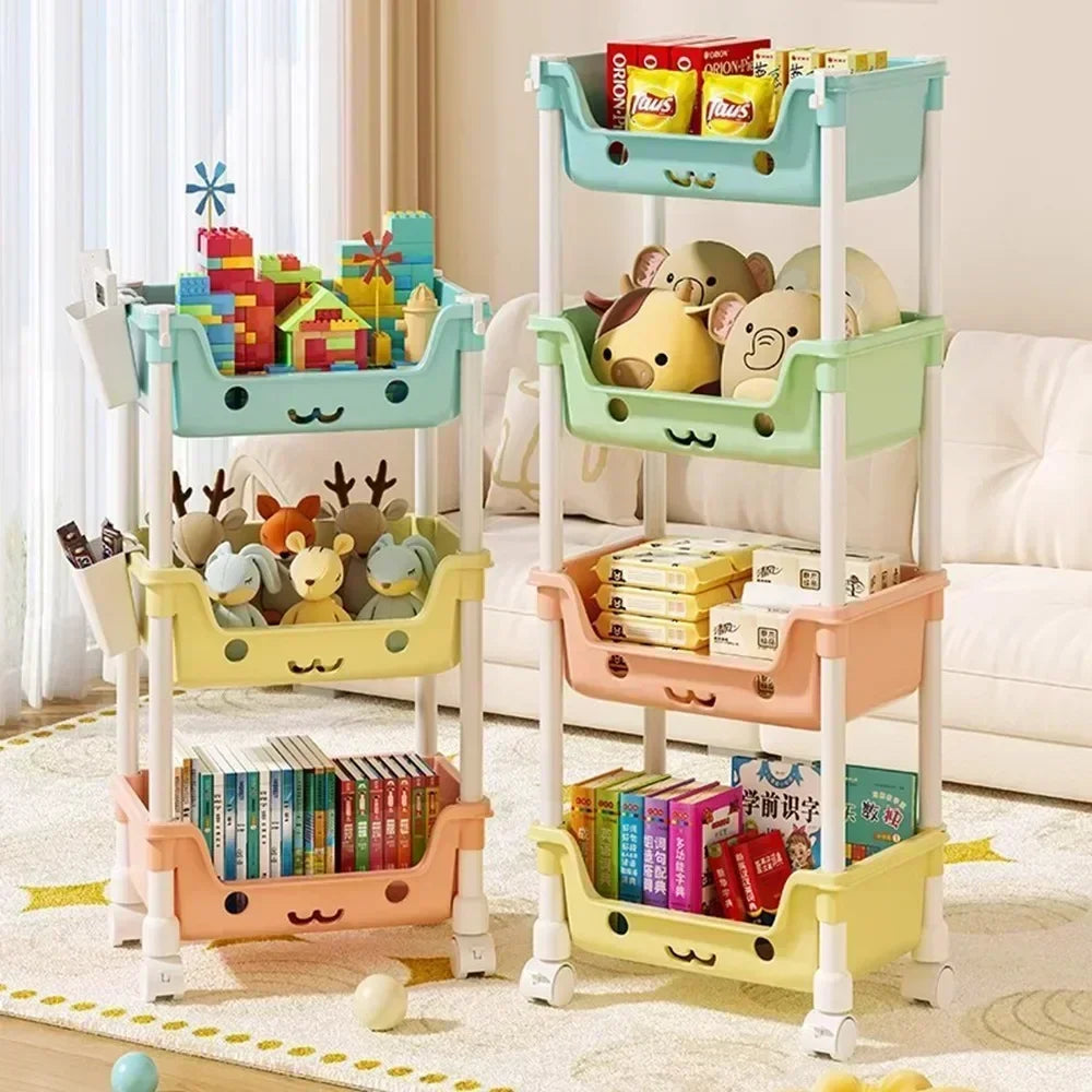 Toy Storage Trolley Bookshelf Snack Rack For Children Storage Organizer Bathroom Accessories Closet Organizer Kitchen Storage Leedoar