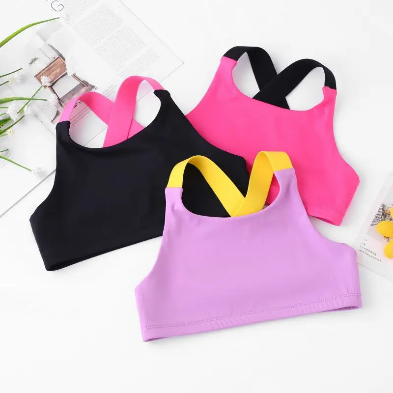 Training Children Girl Bra Underwear Puberty Girls Children Tops Solid Kids Underwear Bra Vest Children Teenage Clothing 5-13Y Leedoar