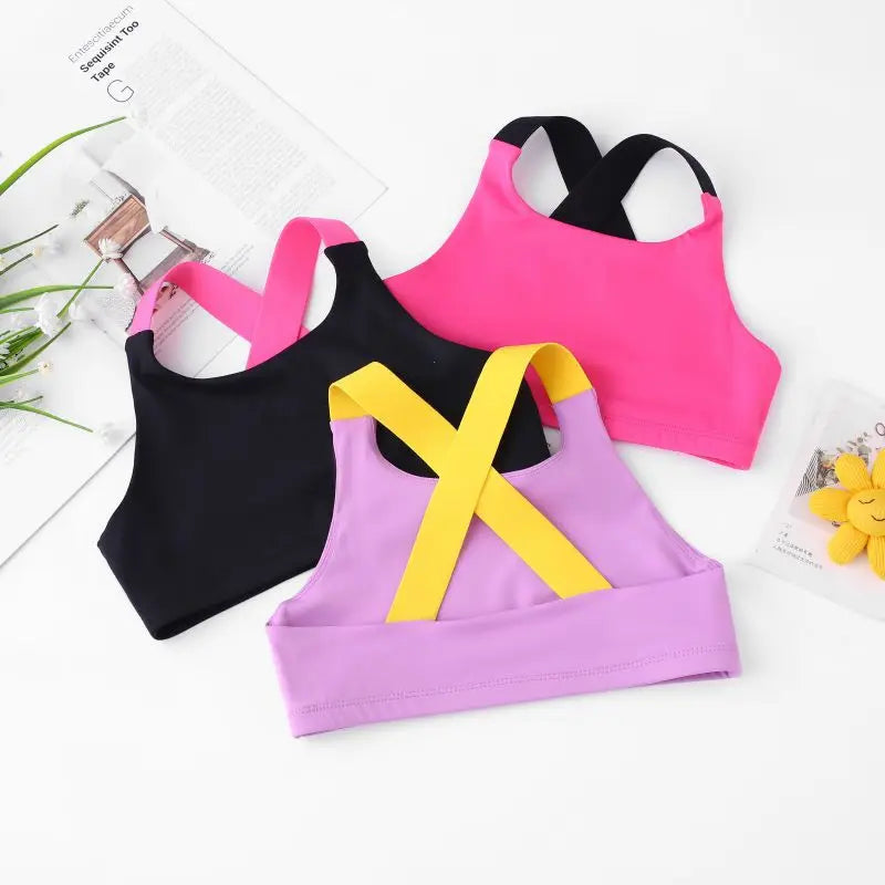 Training Children Girl Bra Underwear Puberty Girls Children Tops Solid Kids Underwear Bra Vest Children Teenage Clothing 5-13Y Leedoar