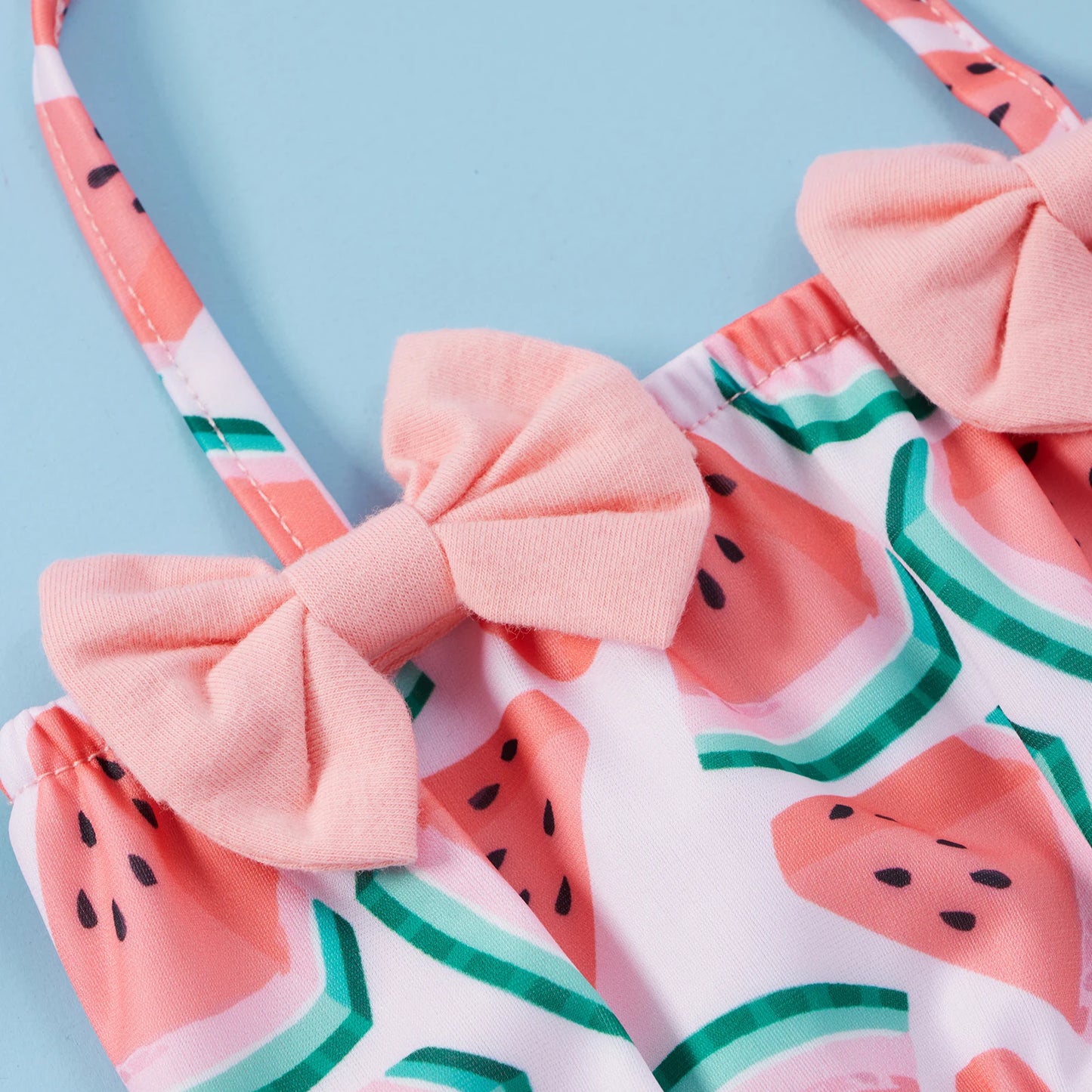 Tregren Infant Girl Swimsuits Watermelon Print Swimwear with Swim Caps 3pcs Bikinis Set Summer Toddler Bathing Suits Beachwear Leedoar