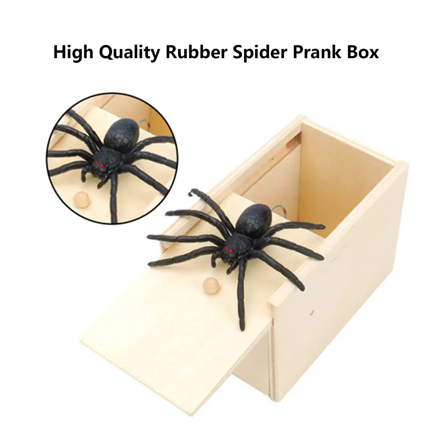 Trick Spider Funny Scare Box Wooden Hidden Box Quality Prank Wooden Scare Box Fun Game Prank Trick Friend Office Toys Leedoar