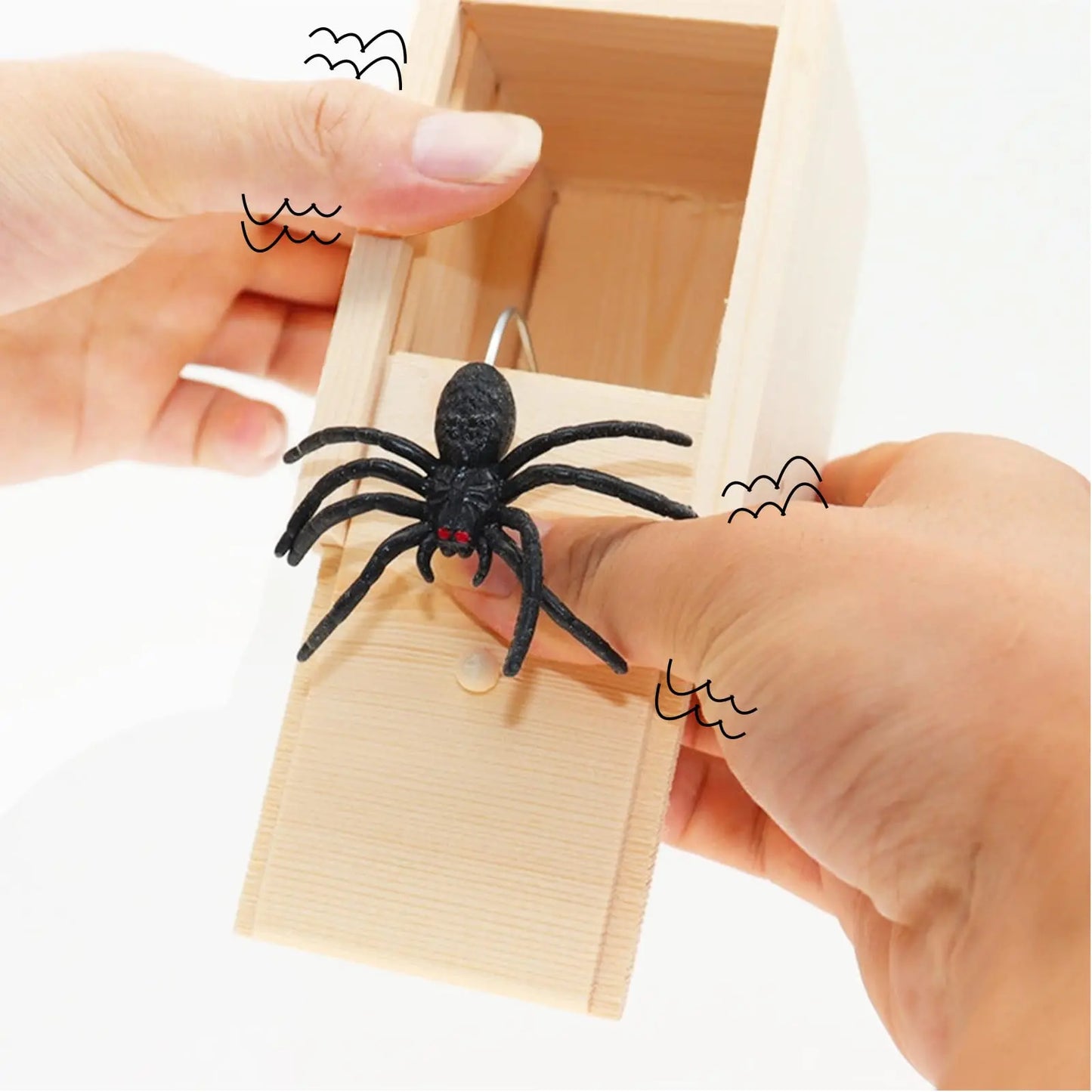 Trick Spider Funny Scare Box Wooden Hidden Box Quality Prank Wooden Scare Box Fun Game Prank Trick Friend Office Toys Leedoar