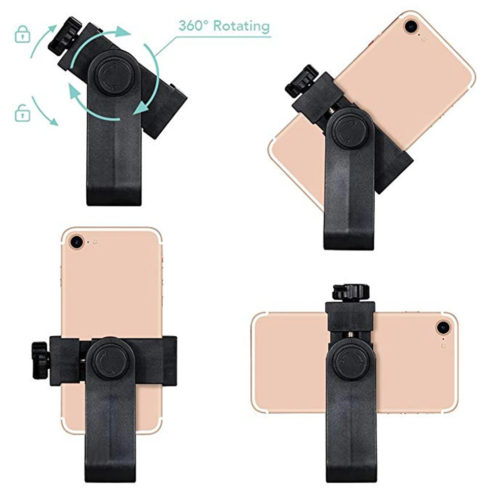 Tripod Mount Adapter 360 Degrees Rotatable Stand Mount Adapter For iPhone Xiaomi Samsung Smart phone Tripods Stand Accessories Leedoar