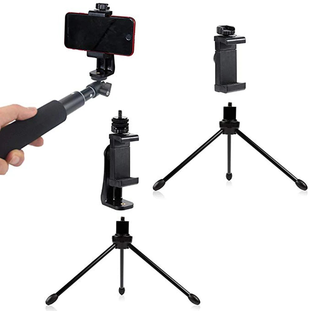 Tripod Mount Adapter 360 Degrees Rotatable Stand Mount Adapter For iPhone Xiaomi Samsung Smart phone Tripods Stand Accessories Leedoar