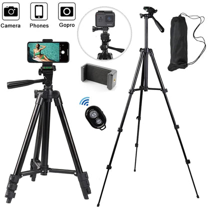 Tripod for Phone Lightweight Camera Tripod Stand with Bluetooth Selfie Remote Phone Holder Video Photography for iPhone Xiaomi