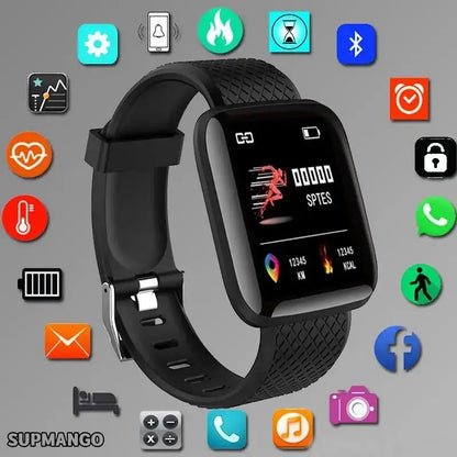 Reloj inteligente con chip podómetro auténtico y conexión multifuncional Reloj inteligente adecuado para hombres y mujeres y iOS Android 