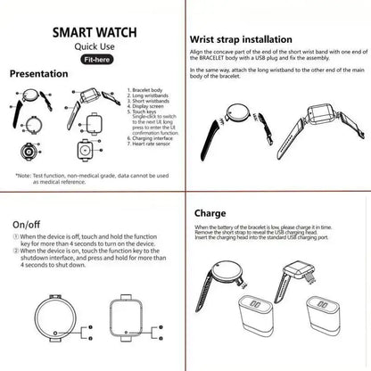 Reloj inteligente con chip podómetro auténtico y conexión multifuncional Reloj inteligente adecuado para hombres y mujeres y iOS Android 