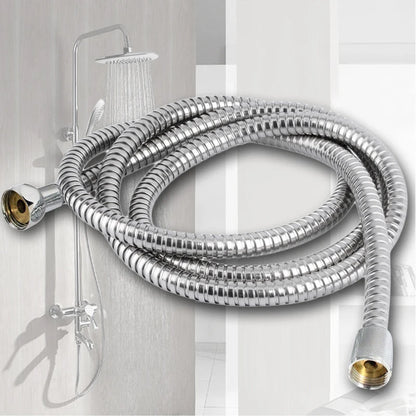 Tubo de manguera de ducha Flexible de acero inoxidable, extensión de manguera de agua de ducha de 1M/1,5 M/ 2M, cabezal de ducha de baño, herramienta de tubería Leedoar