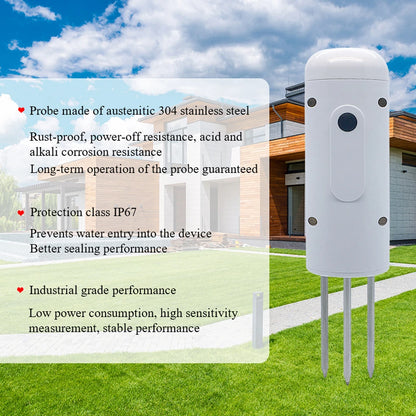 Tuya Smart Zigbee Soil Tester Medidor de Temperatura e Umidade Termohigrômetro à Prova D'água Detector de Irrigação para Automação de Jardim