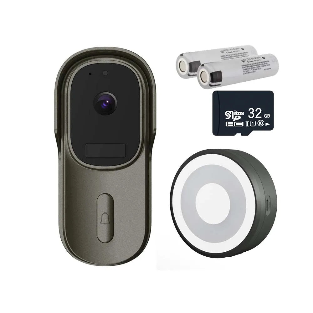 Tuya Video Doorbell WiFi Wireless Wired Door Bell 12-24V AC/DC Battery Powered 1080P 2MP Waterproof with Alexa Camera Leedoar