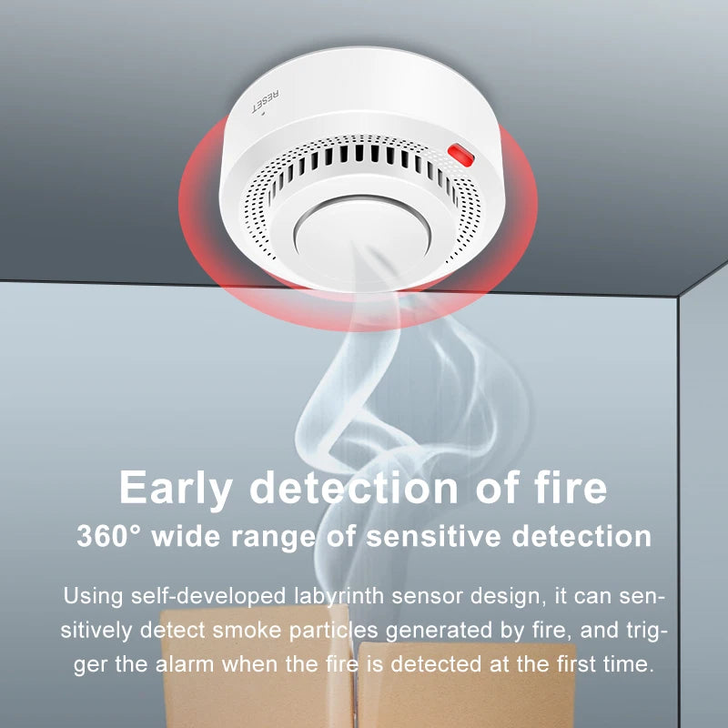 Tuya WiFi Smoke Alarm Fire Protection Smoke Detector Smokehouse Combination Fire Alarm Home Security System Firefighters Leedoar