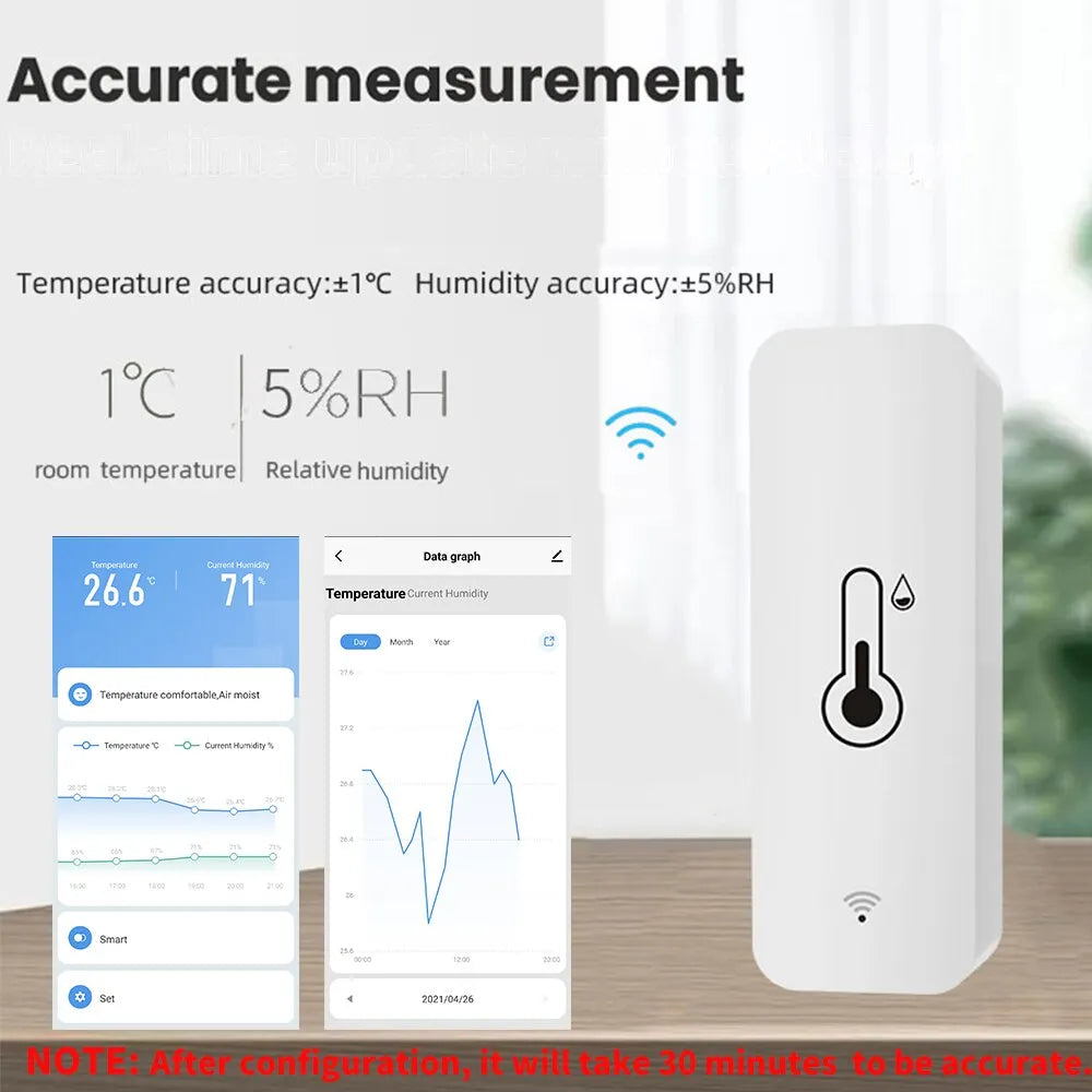 Tuya WiFi Temperature Humidity Sensor SmartLife Remote Monitor For Smart Home Workwith Alexa Google Assistant Leedoar