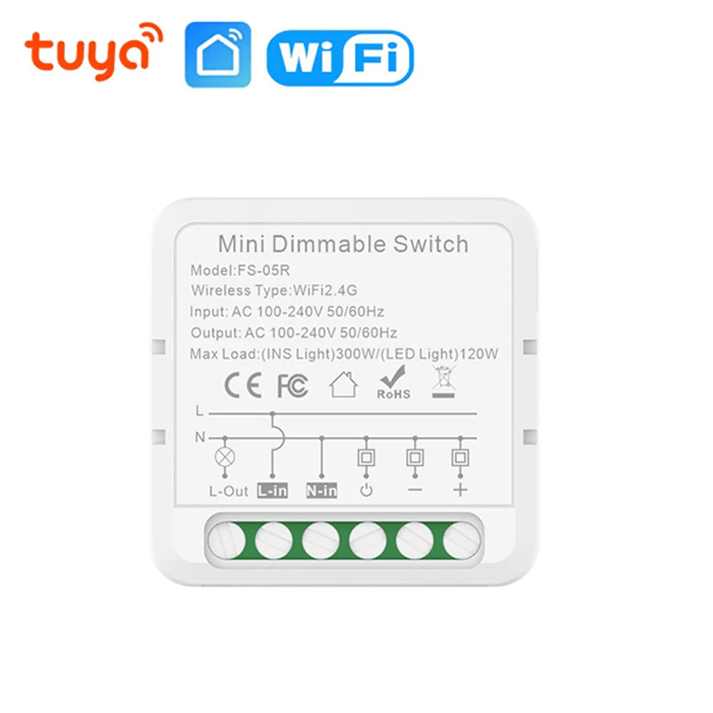 Módulo de interruptor de atenuación inteligente Tuya WiFi ZigBee, interruptor de bombilla para el hogar, temporizador, aplicación de control remoto, funciona con Alexa y Google Home 