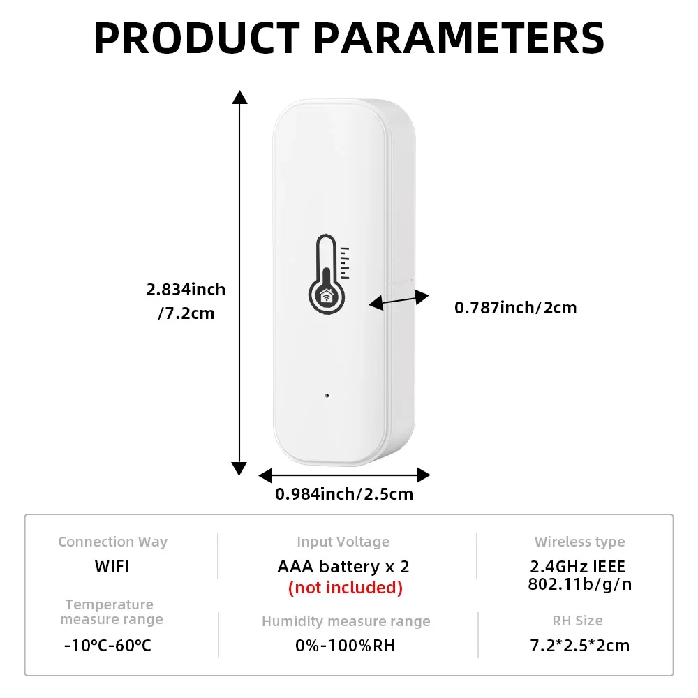 Tuya WiFi/ZigBee Temperature and Humidity Smart Home Thermometer Hygrometer APP Remote Alarm Work with Alexa Google Home Leedoar