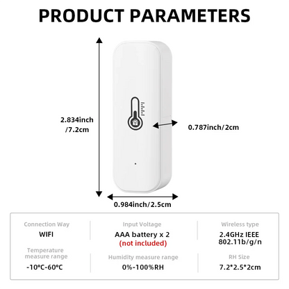 Tuya WiFi/ZigBee Temperature and Humidity Smart Home Thermometer Hygrometer APP Remote Alarm Work with Alexa Google Home Leedoar