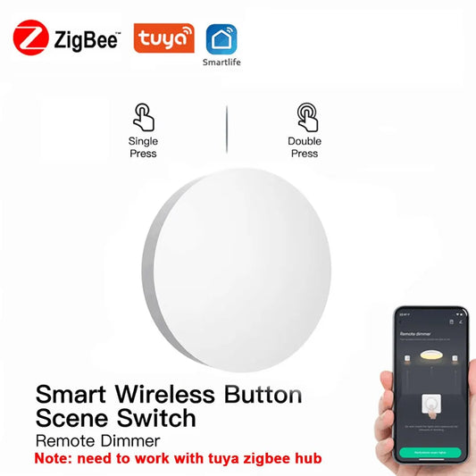 Tuya ZigBee Button Scene Switch Intelligent Linkage Smart Switch Battery Powered Automation Work With Smart Life Zigbee Devices Leedoar