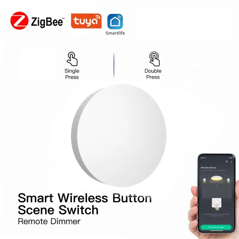 Tuya ZigBee Button Scene Switch Intelligent Linkage Smart Switch Battery Powered Automation Work With Smart Life Zigbee Devices Leedoar