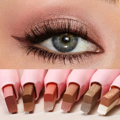 Sombra de ojos en barra con degradado de dos colores, tridimensional, natural, sin quitar el maquillaje, maquillaje natural, moldeado con un solo toque 