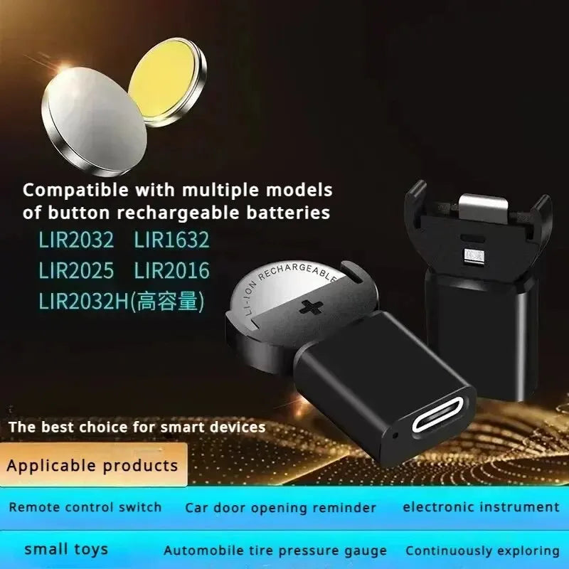 Type-C Intelligent Charging Button Battery Charger Is Suitable For Various Types Of Batteries Easy To Operate And Durable Leedoar