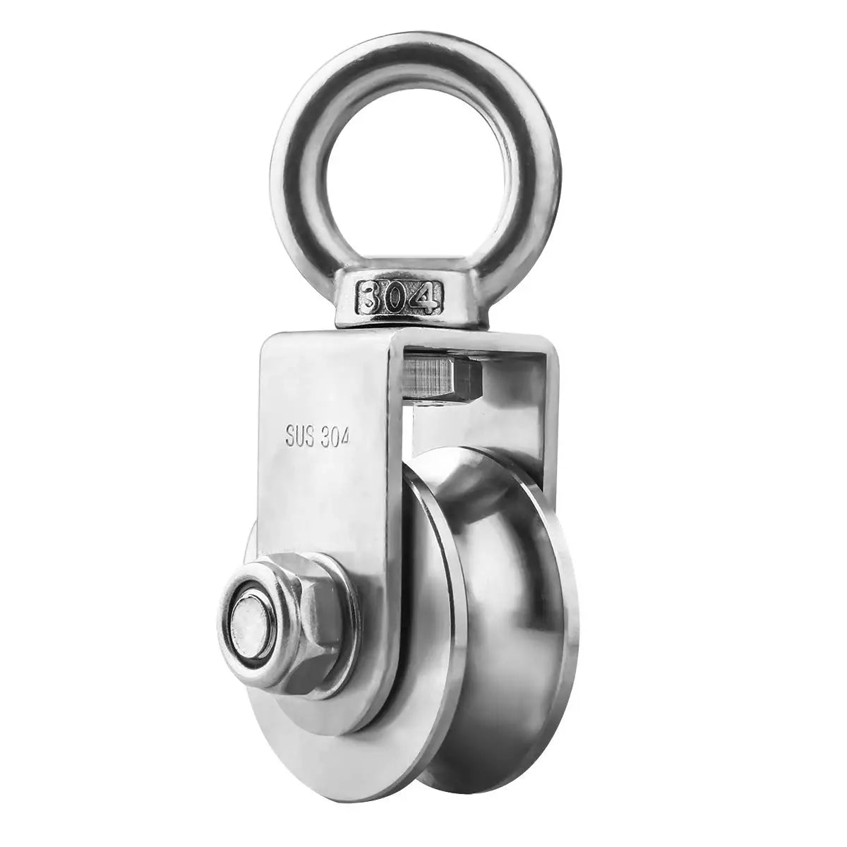 U/V Type Swivel Pulley 304 Stainless Steel Duplex Bearing Super-Silent Detachable Rotation Pulley System Gym Traction Wheel Leedoar