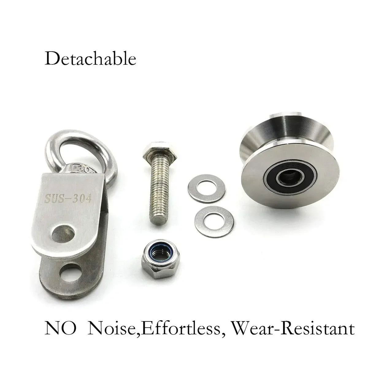 U/V Type Swivel Pulley 304 Stainless Steel Duplex Bearing Super-Silent Detachable Rotation Pulley System Gym Traction Wheel Leedoar