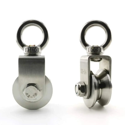 U/V Type Swivel Pulley 304 Stainless Steel Duplex Bearing Super-Silent Detachable Rotation Pulley System Gym Traction Wheel Leedoar