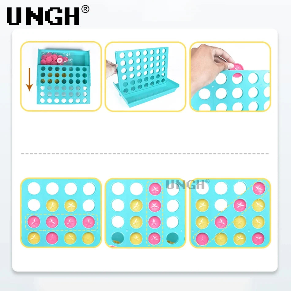 UNGH Four In A Row Bingo Chess Connect Classic Family Board Game Toys Fun Educational Toy for Kids Children Entertainment Game Leedoar