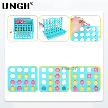 UNGH Four In A Row Bingo Chess Connect Classic Family Board Game Toys Fun Educational Toy for Kids Children Entertainment Game Leedoar