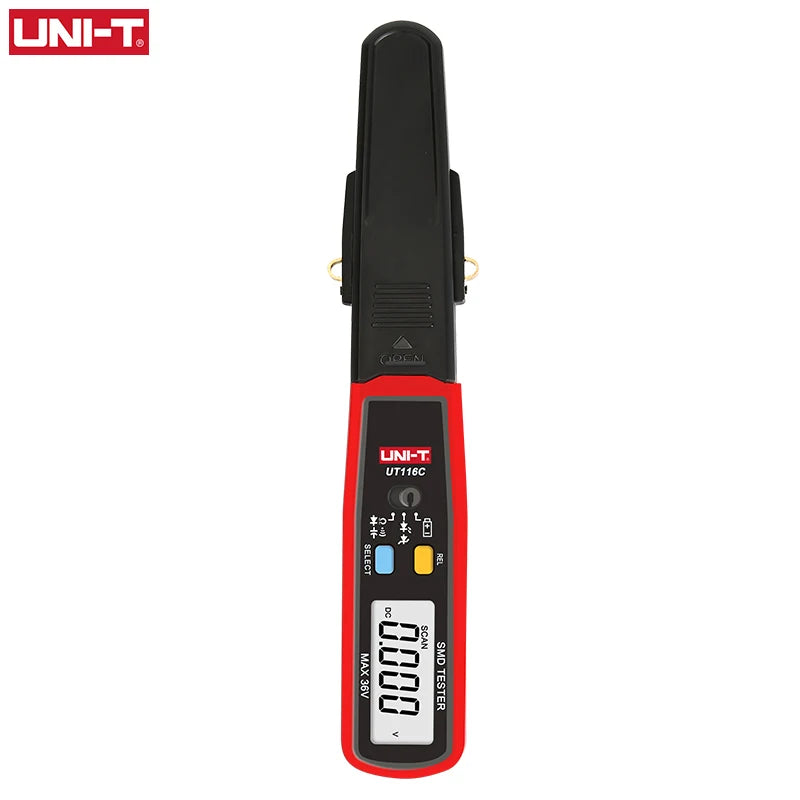 UNI-T UT116C SMD Tester 36V Voltage Battery Measurement Pinça Rotativa LED Diodo Resistor Capacitor Tester 