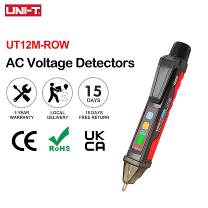 UNI-T UT12E UT12M Tomada de Parede Detector de Tensão CA Indicador 24V-1000V Sem Contato Volt Corrente Sensor Elétrico Caneta de Teste