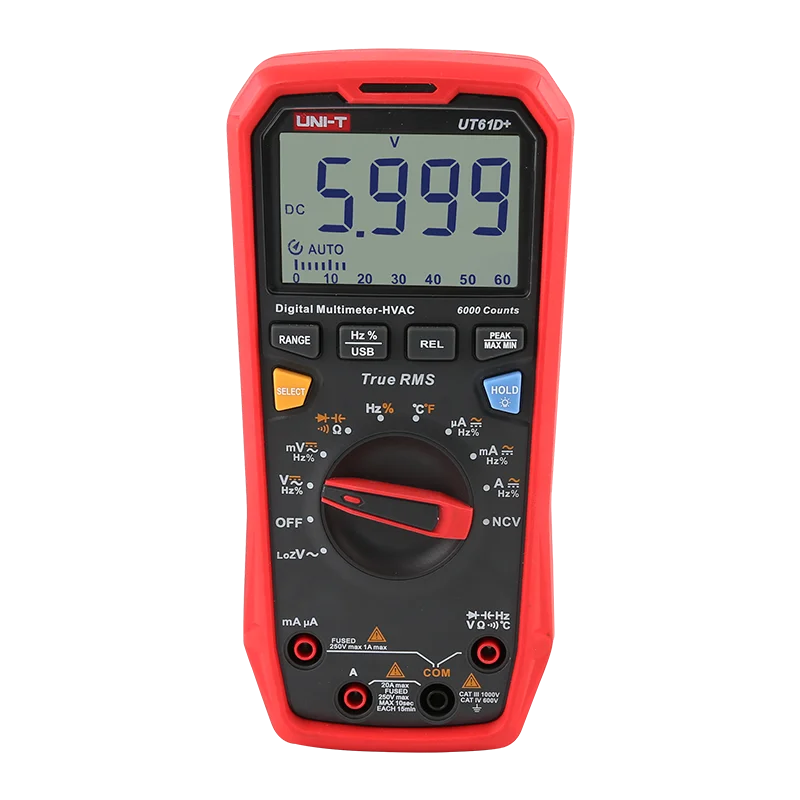 UNI T UT61B+ UT61E+ UT61D+ Smart Professional Digital Multimeter Tester Unit True RMS Auto Range 6000 Counts DC AC 1000V Leedoar